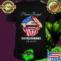 Blood insides never forget 343 fallen heroes american flag independence day shirt