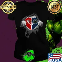 Blood insides san francisco 49ers and notre dame heartbeat s Ladies tee