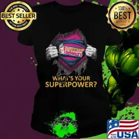 Blood insides superman dunkin donuts what's your superpower s Ladies tee