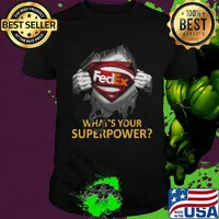 Blood insides superman fedex what's your superpower shirt