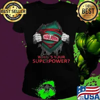 Blood insides superman pizza papa john’s what's your superpower s Ladies tee