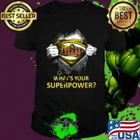 Blood insides superman texas roadhouse what's your superpower shirt