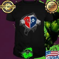 Blood insides tampa bay buccaneers and tampa bay rays heartbeat shirt
