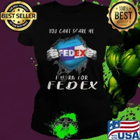 Blood insides you can't scare me i work for fedex s Ladies tee