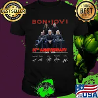 Bon jovi 37th anniversary 1983 2020 signatures shirt