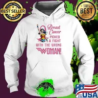 Breast cancer picked a fight with the wrong wonder women s Hoodie