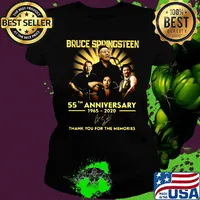 Bruce Springsteen 55th anniversary 1965-2020 thank you for the memories signature s Ladies tee