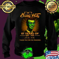 Buddy holly 07 years of 1952 1959 thank you for the memories signature s Sweater
