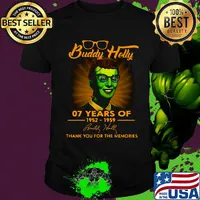 Buddy holly 07 years of 1952 1959 thank you for the memories signature shirt
