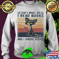 Cat that's what I do I read books and I ignore people vintage retro s Sweater