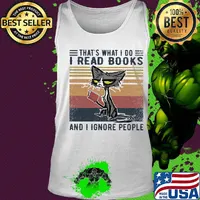 Cat that's what I do I read books and I ignore people vintage retro s Tank top