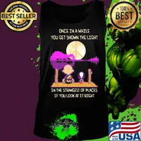 Charlie brown and snoopy once in a while you get shown the light in the strangest of places if you look at it right s Tank top