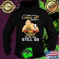 Charlie brown and snoopy some of us grew up listening to aerosmith the cool ones still do s Hoodie