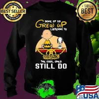 Charlie brown and snoopy some of us grew up listening to aerosmith the cool ones still do s Sweater