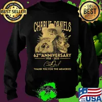 Charlie daniels 62nd anniversary 1958 2020 thank you for the memories signatures s Sweater