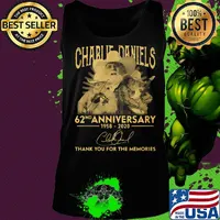 Charlie daniels 62nd anniversary 1958 2020 thank you for the memories signatures s Tank top