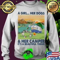 Chihuahua a woman her dog paw and her camper it's a beautiful thing vintage retro s Sweater