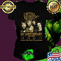 Creedence clearwater rewal 52nd anniversary 1968 2020 thank you for the memories signatures s Ladies tee