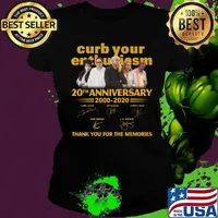 Curb your enthusiasm 20th anniversary 2000 2020 thank you for the memories signatures light s Ladies tee