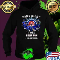 Damn right i am a chicago cubs fan now and forever stars s Hoodie