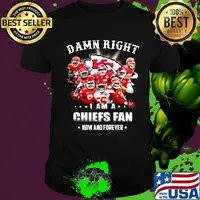 Damn right i am a kansas city chiefs team football fan now and forever stars shirt
