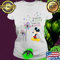 Dandelion flower mickey mouse some see a weed some see a wish s Ladies tee