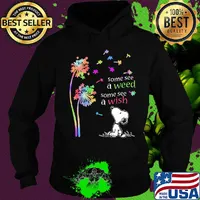 Dandelion flower snoopy some see a weed some see a wish s Hoodie