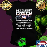 Deadliest catch 15th anniversary 2005 2020 thank you for the memories signatures s Ladies tee