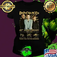 Depeche mode members band 40th anniversary 1980 2020 thank you for the memories signatures s Ladies tee