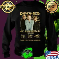 Depeche mode members band 40th anniversary 1980 2020 thank you for the memories signatures s Sweater