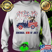 Disney chibi characters driving car firework america 4th of july independence day s Sweater