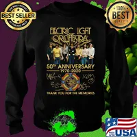Electric light orchestra 50th anniversary 1970 2020 thank you for the memories signatures logo s Sweater