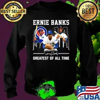 Ernie banks greatest of all time chicago cubs signature s Sweater