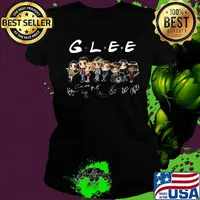 Glee characters chibi signatures s Ladies tee
