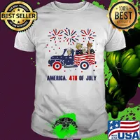 Golden girls characters driving car firework america 4th of july independence day shirt