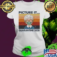 Golden girls mask picture it quarantine 2020 vintage retro s Ladies tee