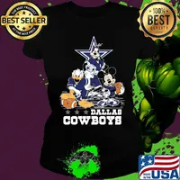 Goofy donald duck and mickey mouse dallas cowboys football s Ladies tee