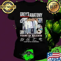 Grey's anatomy 15 years of release 2005 2020 thank you for the memories signatures s Ladies tee