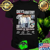 Grey's anatomy 15 years of release 2005 2020 thank you for the memories signatures shirt