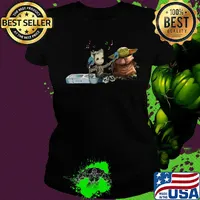 Groot and Baby Yoda listen music s Ladies tee