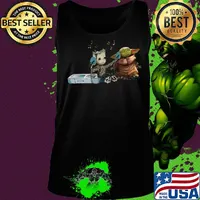 Groot and Baby Yoda listen music s Tank top