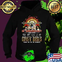 Guns n rose 35th anniversary 1985 2020 thank you for the memories signatures s Hoodie