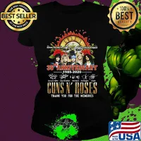 Guns n rose 35th anniversary 1985 2020 thank you for the memories signatures s Ladies tee