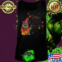 Halloween gnomes and butterflies drink wine fall maple leaves s Tank top
