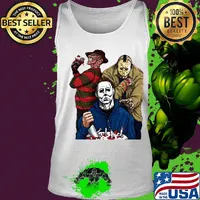 Halloween horror characters freddy krueger jason voorhees and michael myers s Tank top