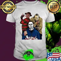 Halloween horror characters freddy krueger jason voorhees and michael myers shirt