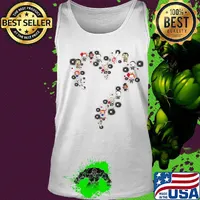 Halloween horror characters heart stars s Tank top