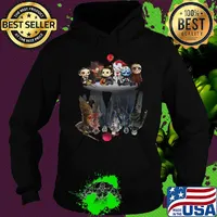 Halloween horror characters water reflection s Hoodie