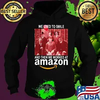 Halloween horror characters we used to smile and then we worked at amazon s Hoodie