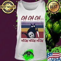 Halloween jason voorhees cat ch meow vintage retro s Tank top